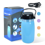 New Arrivals Custom LOGO Eco Friendly Sports Collapsible Silicone Water Bottle With LED Lighting 700ml Plastic Drinkware