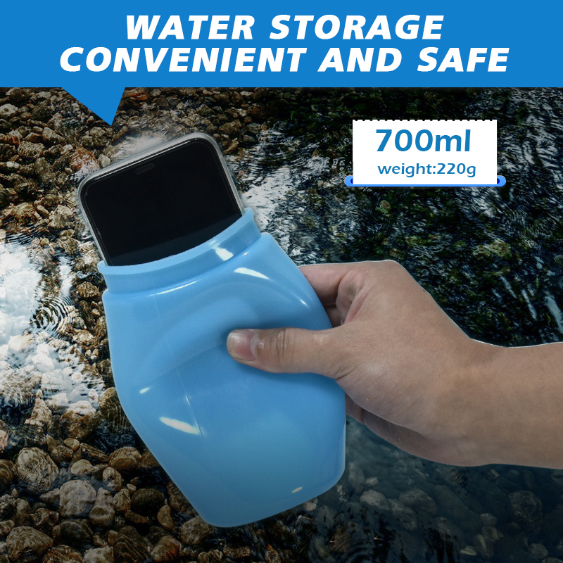 New Arrivals Custom LOGO Eco Friendly Sports Collapsible Silicone Water Bottle With LED Lighting 700ml Plastic Drinkware