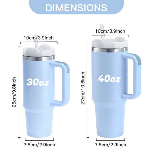 Personalized Travel Camping Custom logo Double-wall Stainless Steel 30oz 40oz Outdoor Mugs 40 oz Tumbler with Handle Lids Straw