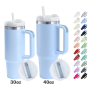 Personalized Travel Camping Custom logo Double-wall Stainless Steel 30oz 40oz Outdoor Mugs 40 oz Tumbler with Handle Lids Straw