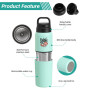 2-in-1 Split Type Tumbler Double Wall Stainless Steel Powder Coated Beer Mugs Portable Coffee Drinking Cups Sports Water Bottle