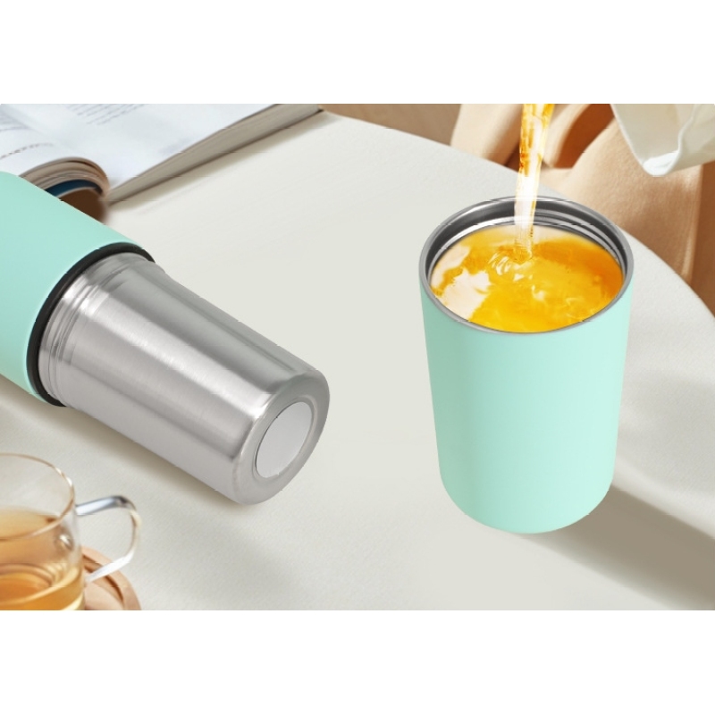 2-in-1 Split Type Tumbler Double Wall Stainless Steel Powder Coated Beer Mugs Portable Coffee Drinking Cups Sports Water Bottle