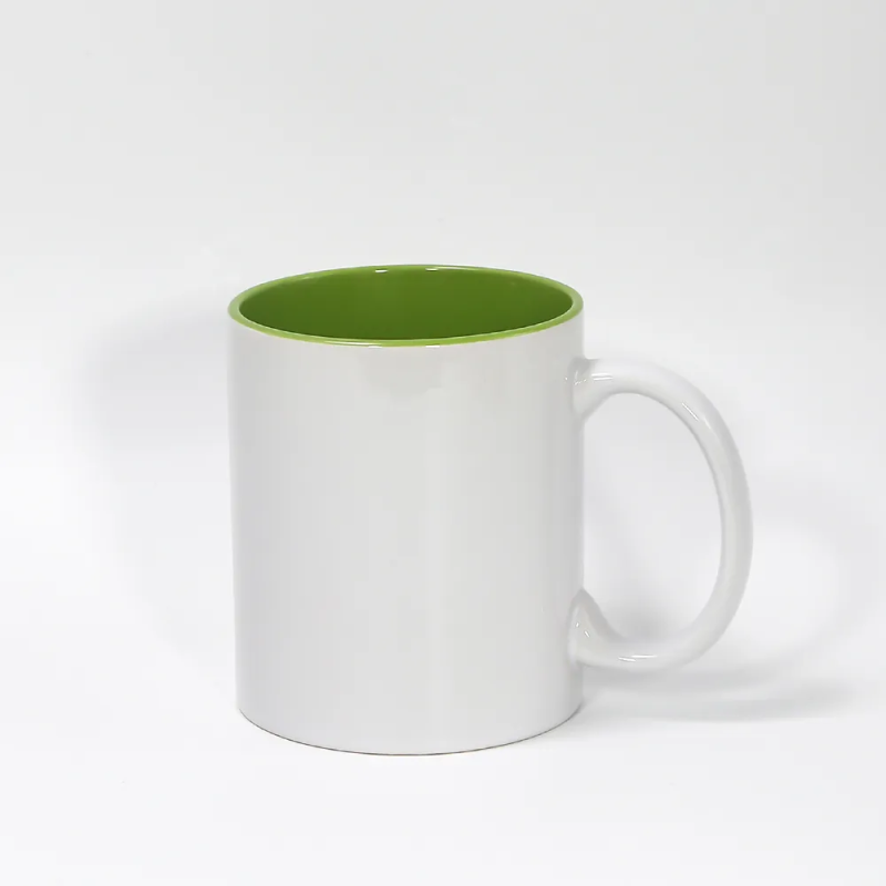 China Warehouse Stocked Inner Colored 11oz Mugs Ceramic White Sublimation Coffee Mug in Individual Gift Foam Box