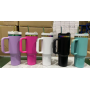 US in STOCK Laser Electroplating H2.0 40oz Powder Coated Mugs Colors Insulated Stainless Steel  Tumbler with Handle
