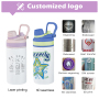 RTS USA Warehouse Stock 25pcs/ctn 12OZ Sublimation School Vacuum Insulated Kids Water Bottle Flat  With 2 in 1 Handle Straw Lid