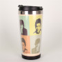 Outside Plastic Inside Steel 450ml Travel Mug With Paper/photo Insert Story Board Cup Creative Double Walled Water Bottle