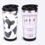 Outside Plastic Inside Steel 450ml Travel Mug With Paper/photo Insert Story Board Cup Creative Double Walled Water Bottle