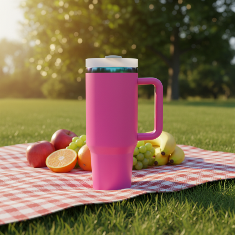 Holographic Coated Metal Cup 40oz Cup Stainless Steel Insulated Travel Mug Tumbler With Rainbow Rim for Laser Engraving
