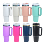Holographic Coated Metal Cup 40oz Cup Stainless Steel Insulated Travel Mug Tumbler With Rainbow Rim for Laser Engraving