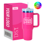 Holographic Coated Metal Cup 40oz Cup Stainless Steel Insulated Travel Mug Tumbler With Rainbow Rim for Laser Engraving