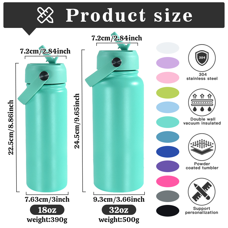 32oz Stainless Steel Insulated Water Bottle Manufacture Custom 18 oz Stainless Steel Water Bottles with extra Bottom