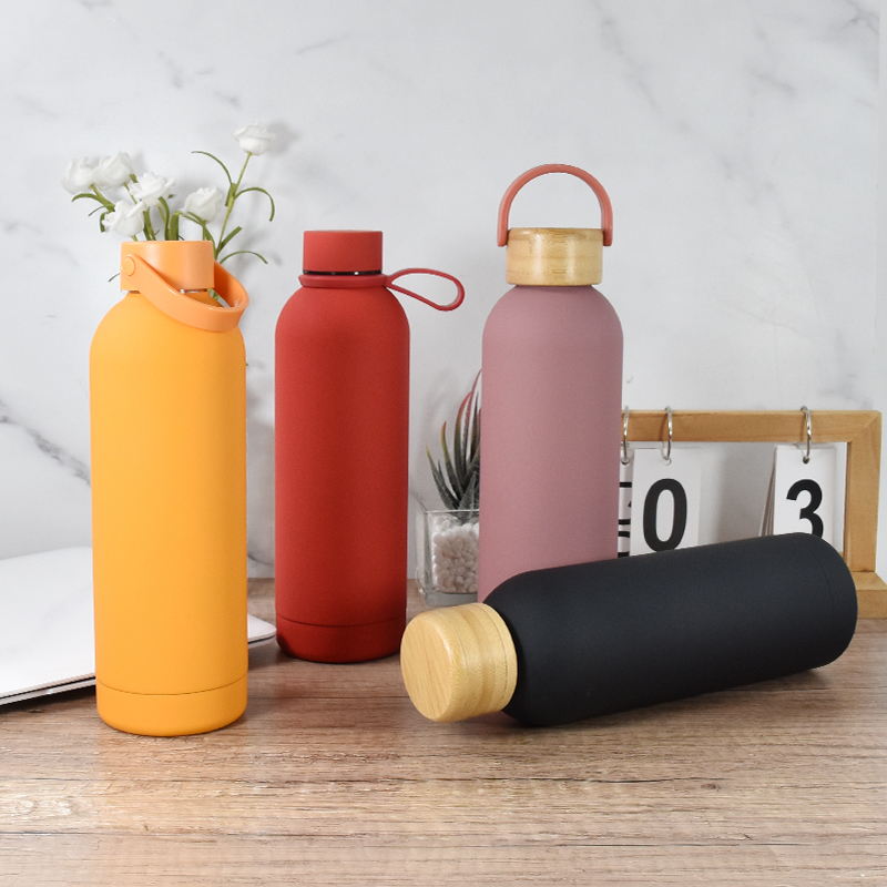 Double Wall 304 Stainless Steel Hot Water Bottle Therms Colorful Vacuum Insulated Flask Sport Water Bottle