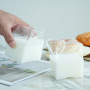 300ml Heat Resistant Glass Milk Carton Clear Square Cocktail Glasses Mini Cup Coffee Box for Milk Coffee WaterJuice Beverages