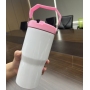 Sublimation Flip Straw Leak Proof Lid Kids Sports Water Bottle 20oz Ounce Tumbler Cup Colored Handle for Heat Transfer Printing