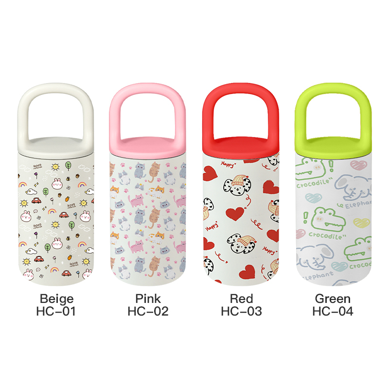 Custom logo 400ml Children's Cartoon Stainless Steel Vacuum Insulated Tumblers Portable Thermoes Water Bottle for Kids
