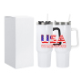 RTS 40oz Sublimation Stainless Steel Tumblers Travel Mug Handle Lid Mixed Colors Classic Design Pack 12pcs USA Free Shipping