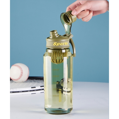 Wholesale Students Sports Water Cup Outdoor Portable Kettle Gym Cup with Tea Compartment Plastic Water Bottles BPA Free Gift