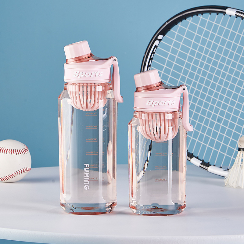 Wholesale Students Sports Water Cup Outdoor Portable Kettle Gym Cup with Tea Compartment Plastic Water Bottles BPA Free Gift