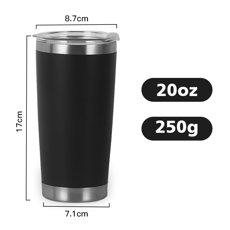 20oz Leakproof Insulated Tumblers Travel Coffee Mugs Powder Coated Stainless Steel Tumblers with Lid and Straw