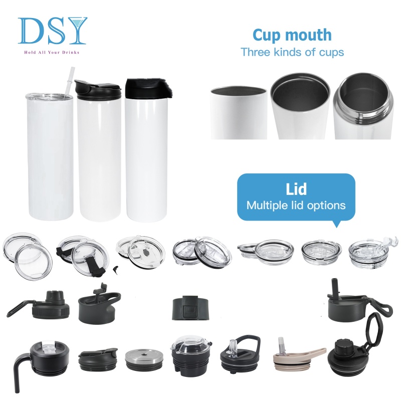 Spill Leak Proof Sliding Covers Splash Resistant Replacement Plastic Lids for 12 15 16 18 20 32oz Straight Skinny Tumbler Cup