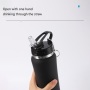 Double Wall Stainless Steel 304 Bottle 350ml 500ml 750ml Laser Engraved Logo Insulated Water Bottle With Handle Straw Carabiner