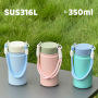 DSY Custom logo 12oz 350ml Wide Mouth 316 Stainless Steel High Quality Water Bottle with Detachable Rope Handle Lid