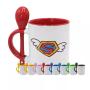 Wholesale Factory Price 11oz Sublimation Blanks Coffee Milk Tea Inner Color Ceramic Mug with Tea Spoon