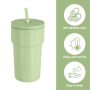 16oz Stainless Steel SS304 Cup Colored Mug Mason Can Double Walled Vacuum Tumbler with Color Plastic Straw Lid