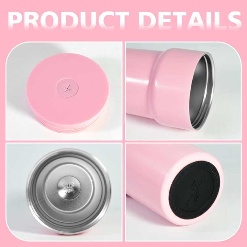 16oz Stainless Steel SS304 Cup Colored Mug Mason Can Double Walled Vacuum Tumbler with Color Plastic Straw Lid