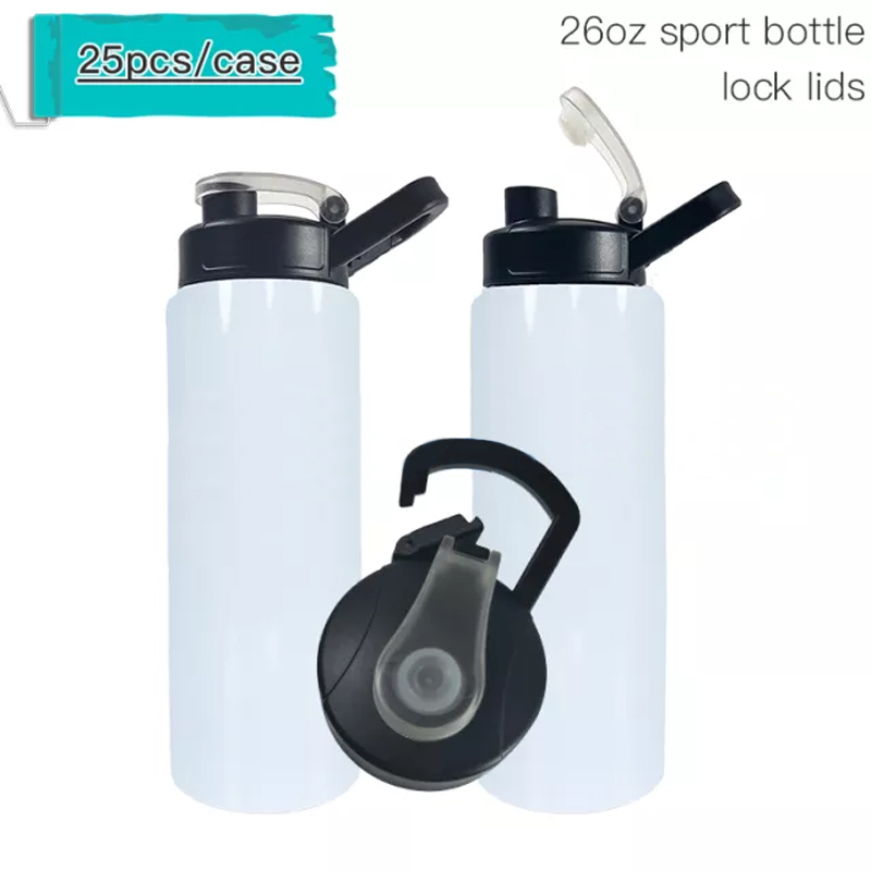 26oz Sports Camping Sublimation Blanks Tumblers Sports Water Bottle with Handle Locking Lid 25pcs/ctn