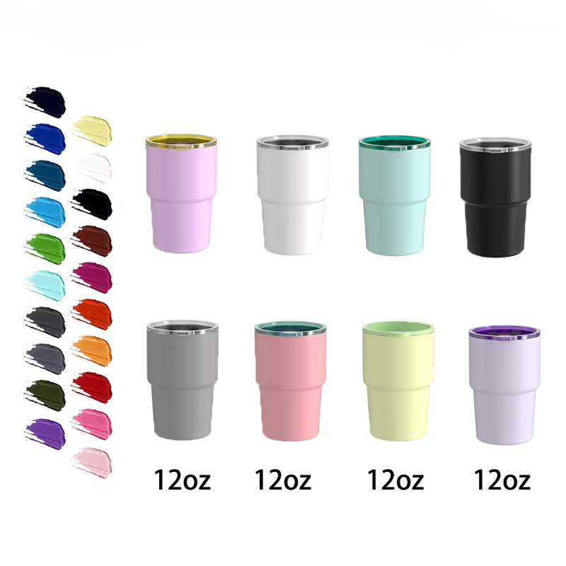 Custom logo 12oz Coffee Mug 304 Stainless Steel Stackable Cup Outdoor Car Insulated Simple Office Water Bottle Home Use