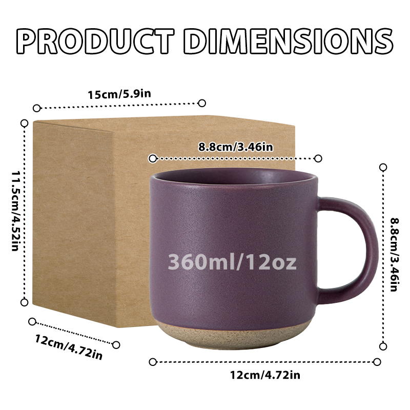 Custom Logo Coffee Mug 360ml Ceramic Cup High Temperature Resistance 12oz Colored Drinking Water Bottle Tea Milk Mug with Handle