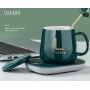 Electric Smart Coffee Mug Warmer Cup Set with Gravity Sensing Auto Shut Off Heating Plate Pad for Home Office Milk Tea Gift