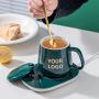 Electric Smart Coffee Mug Warmer Cup Set with Gravity Sensing Auto Shut Off Heating Plate Pad for Home Office Milk Tea Gift