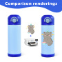 12oz Flip Top Straight Sublimation Blanks Tumbler 350ml School Kids Cup Stainless Steel Water Bottle Sublimation DIY Cup