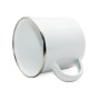 Ready to Ship 11oz Enamel Mugs Sublimation Blanks Coffee Mug With Silver Rim for Heat Press Printing