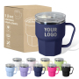 Custom Outer Plastic Inner Steel 12oz Coffee Tumbler Stainless Steel Octagon Cup Mug with Handle