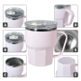 Custom Outer Plastic Inner Steel 12oz Coffee Tumbler Stainless Steel Octagon Cup Mug with Handle