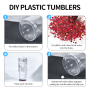 In Stock 40oz Double Wall Unbreakable Reusable Transparent Pre-drilled Hole Plastic Tumbler Mug with Handle and Straw Lid