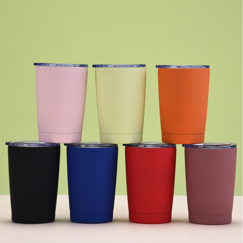Custom logo Printing 12oz Car Travel Mug 304 Stainless Steel Multiple Colors Hand Coffee Mug