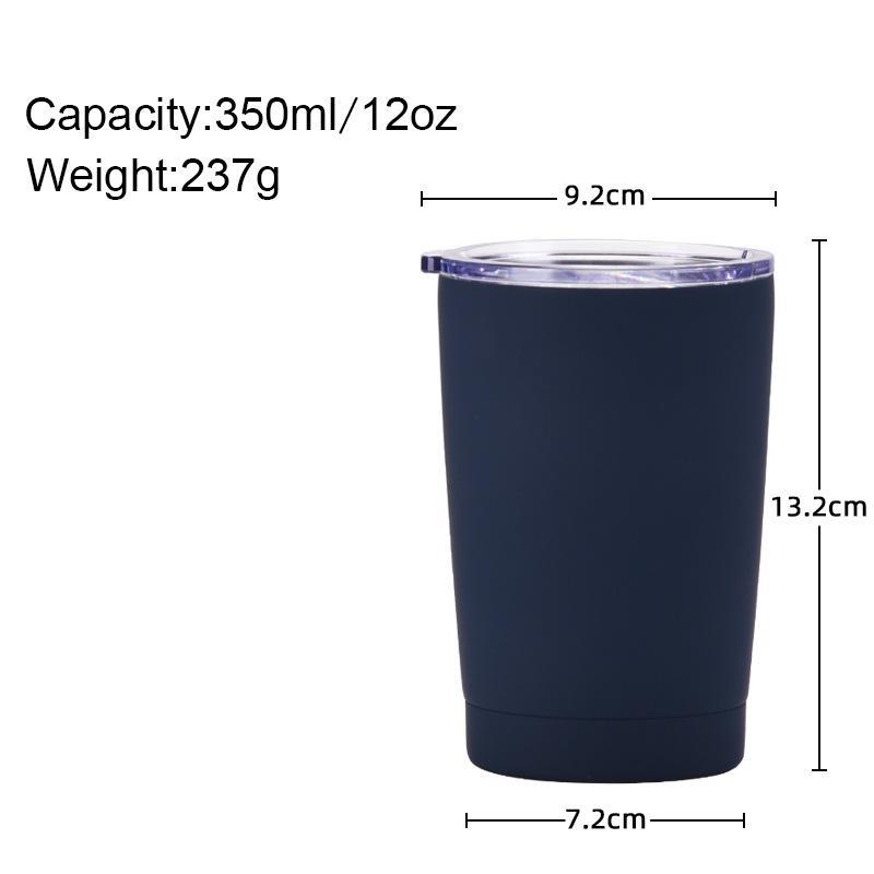 Custom logo Printing 12oz Car Travel Mug 304 Stainless Steel Multiple Colors Hand Coffee Mug