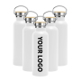 Customized Stainless Steel Water Bottle 600ml Sublimation Double Wall Vacuum Insulated 20oz Wide Mouth Bamboo Lid Sports Bottle
