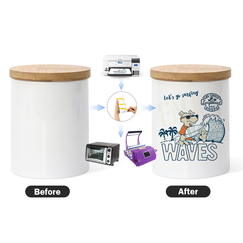 11oz Sublimation Candle Jar Ceramic Holders with Bamboo Lids Sublimation Candle Container RTS US Warehouse in Stock 36pcs/ctn