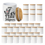 11oz Sublimation Candle Jar Ceramic Holders with Bamboo Lids Sublimation Candle Container RTS US Warehouse in Stock 36pcs/ctn
