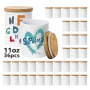 11oz Sublimation Candle Jar Ceramic Holders with Bamboo Lids Sublimation Candle Container RTS US Warehouse in Stock 36pcs/ctn