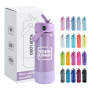 Mix 12colors 18oz 32oz Powder Coated Sports Water Bottle with Silicone Bottom Custom logo Laser/3D Printing