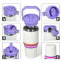 Wholesale 14 oz Travel Insulated Hot and Cold Drinks 14oz Powder Coated Double Wall Coffee Tumbler Mugs with Straw Handle