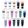 Wholesale 14 oz Travel Insulated Hot and Cold Drinks 14oz Powder Coated Double Wall Coffee Tumbler Mugs with Straw Handle