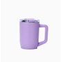 Custom Logo Double Wall Stainless Steel Vacuum Coffee Mug with Handle and Thread Flip Lid Eco-Friendly Portable 15oz