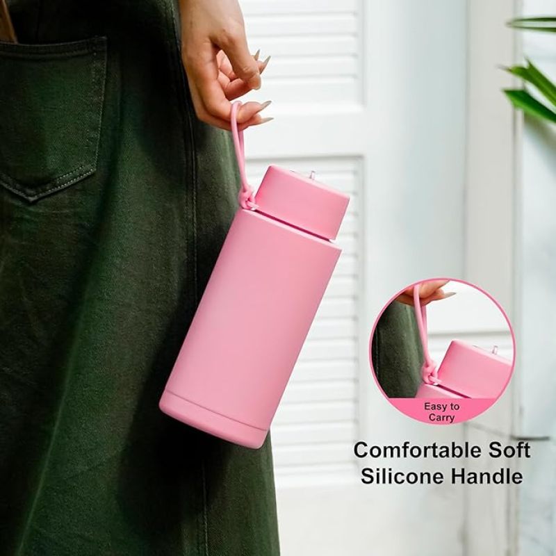 Custom Large Capacity 34oz Water Bottle Double Wall Vacuum Insulated Stainless Steel Tumbler Sports Cup With Flip up Screw Lid